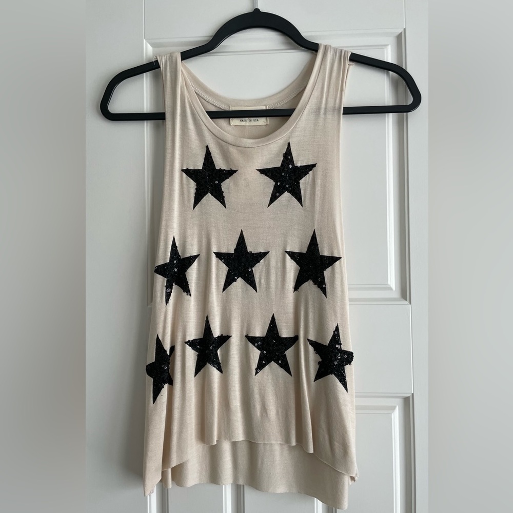 New. Sequined stars tank. Tags on